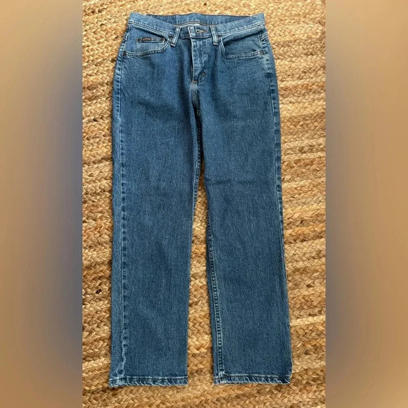 Vintage Lee 8 Petite Denim Straight Leg Jeans - Picture 3 of 4